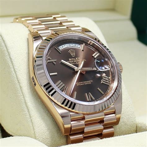 rolex day date 40 chocolate dial|40mm day date rolex.